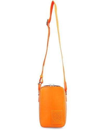 Loewe Logo Embossed Zipped Crossbody Bag - Orange