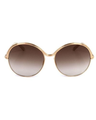 Elie Saab Round Frame Sunglasses - Brown