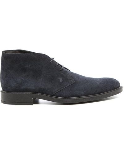 Tod's Lace Up Desert Boots - Blue