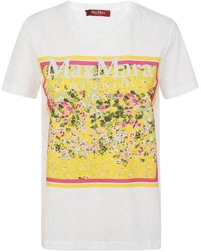 Max Mara Studio Graphic Printed Crewneck T-shirt - Yellow