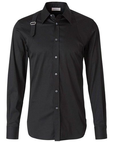 Alexander McQueen Harness Stretch-cotton Shirt - Black