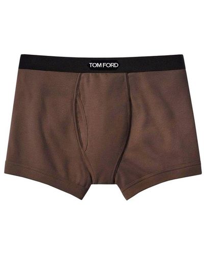 Tom Ford Logo Waistband Boxers - Brown