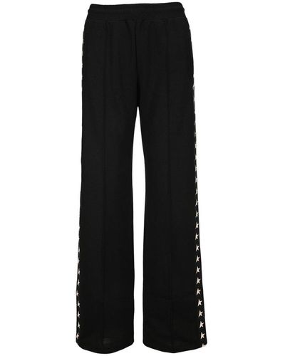 Golden Goose Doro Star Collection jogging Trousers With White Stars On The Sides - Black