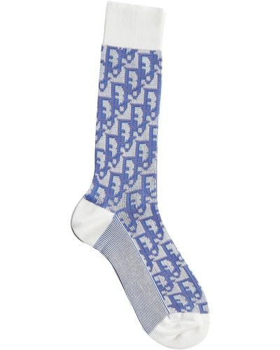 Dior Oblique Intarsia Socks - Blue