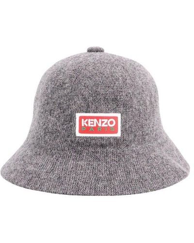 KENZO Logo-printed Round Crown Bucket Hat - White