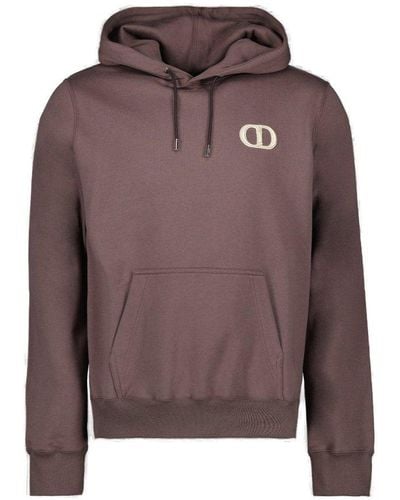 Dior Homme Cd Icon Embroidered Hoodie - Brown