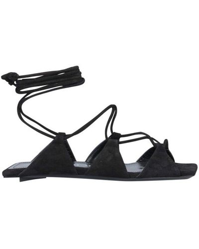 The Attico Renee Crossover Strap Fastened Sandals - Black