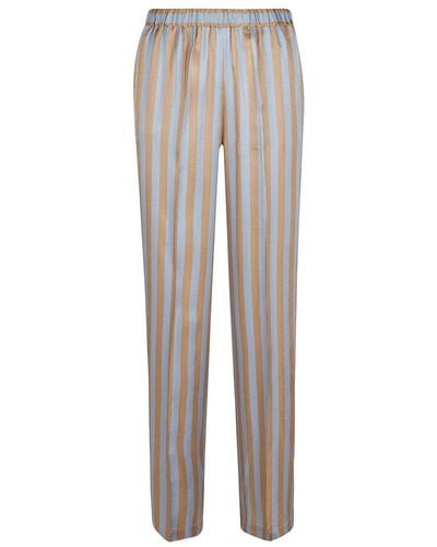 Aspesi Striped Elastic Waist Satin Trousers - Grey