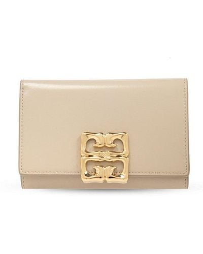 Givenchy 4g Plaque Flap Wallet - Natural