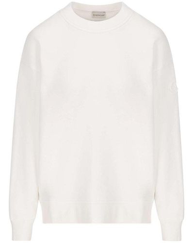 Moncler Logo Detailed Crewneck Sweatshirt - White