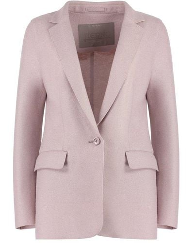 Herno Wool Slim Fit Blazer - Pink