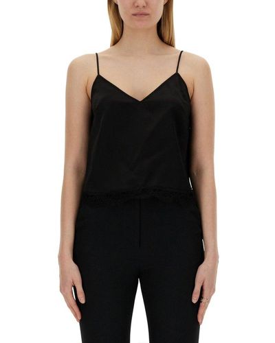 Alexander McQueen V-neck Thin Strap Top - Black