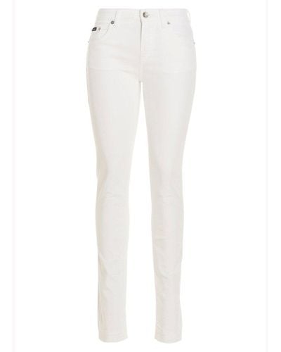 Dolce & Gabbana Logo Tag Detailed Skinny Pants - White