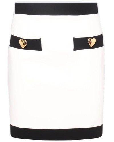Moschino Straight Hem Mini Skirt - White
