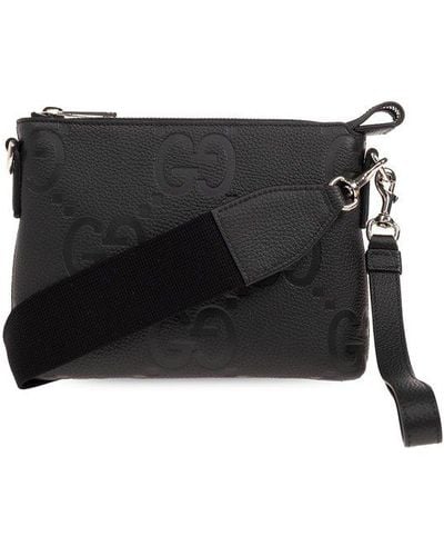 Gucci Monogrammed Shoulder Bag, - Black