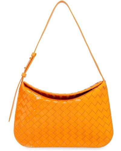 Bottega Veneta Flap Leather Shoulder Bag - Orange