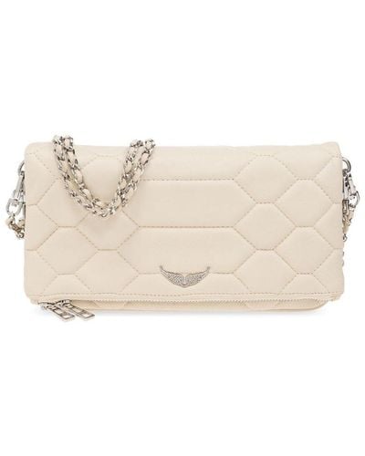 Zadig & Voltaire Rock Xl Quilted Clutch Bag - White