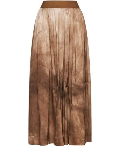 Uma Wang All-over Printed Flared Hem Midi Skirt - Brown