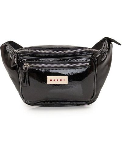 Marni Patent Fabric Belt Bag - Black