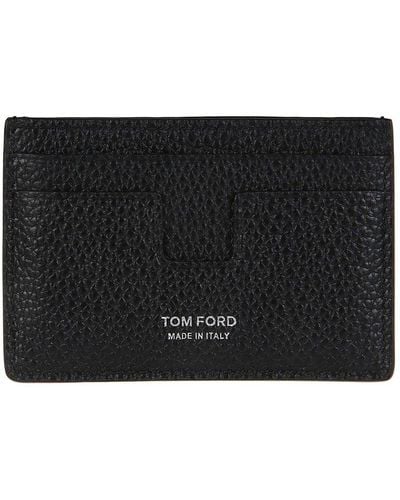Tom Ford Logo Printed Two-tone Cardholder - Black