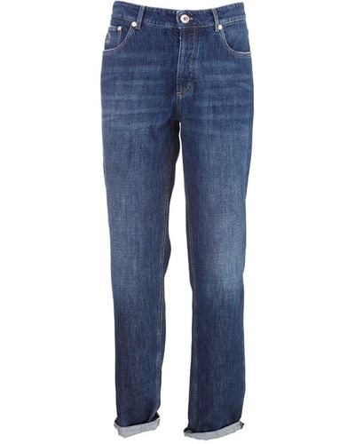 Brunello Cucinelli Five-pocket Traditional Fit Trousers - Blue