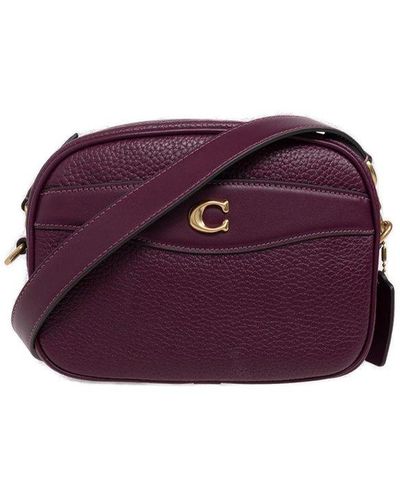 COACH Logo-embellished Leather Cross-body Camera Bag - Purple