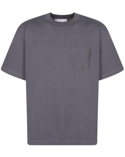 Sacai Pocket Detailed Crewneck T-shirt - Blue