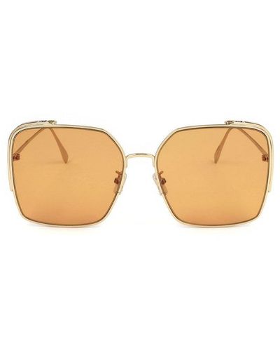 Fendi Baguette Square Frame Sunglasses - Metallic