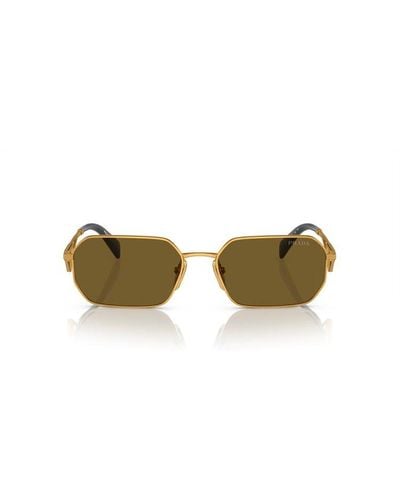 Prada Geometric Frame Sunglasses - Green
