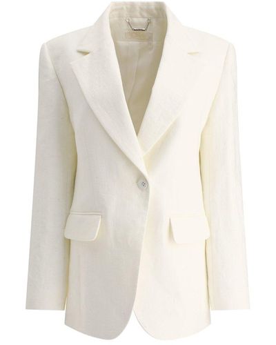 Chloé Single-breasted Blazer With Flaps - White