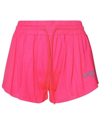 MSGM Fuchsia Cotton Shorts - Pink