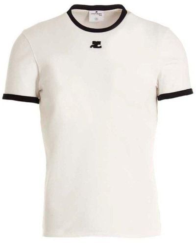 Courreges Bumpy Contrast Crewneck T-shirt - White