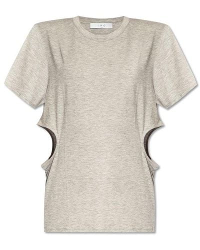 IRO 'bonnie' T-shirt With Cutouts, - Gray