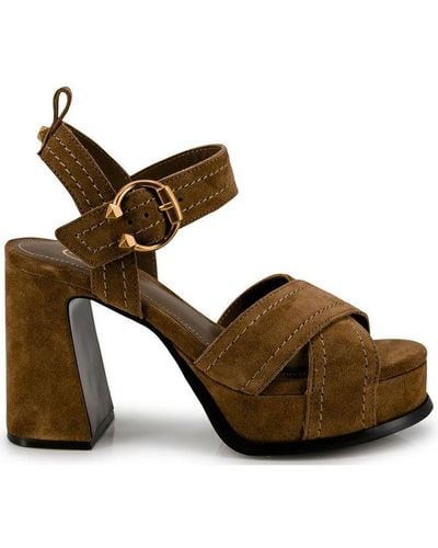 Ash Melany Round-toe Sandals - Brown