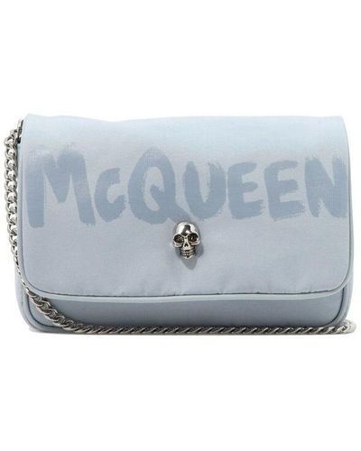 Alexander McQueen Skull Stud Crossbody Bag - Blue