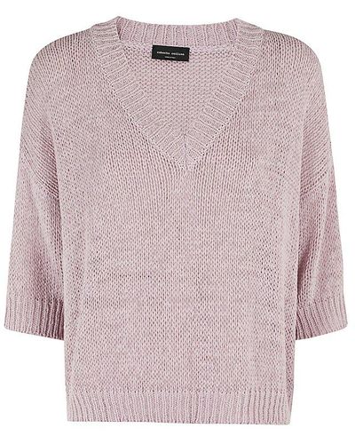 Roberto Collina Short-sleeve Knit Sweater - Pink
