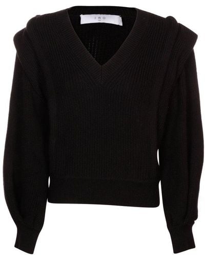 IRO V-neck Knitted Jumper - Black