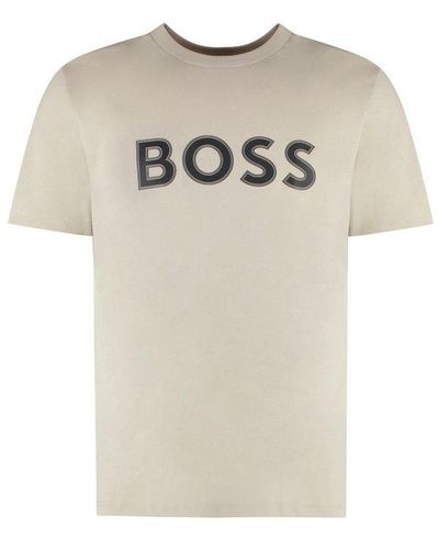 BOSS Logo Printed Regular-fit T-shirt - White
