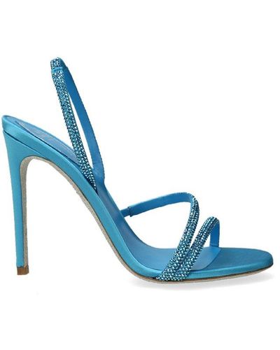 Rene Caovilla Irina Crystal Embellished Sandals - Blue