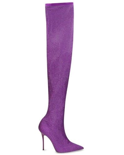 Gedebe Logan Cuissarde Pointed Toe Boots - Purple