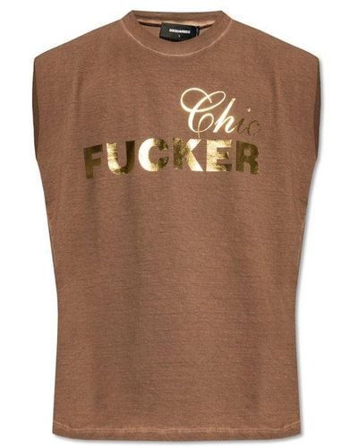 DSquared² Printed T-shirt, - Brown