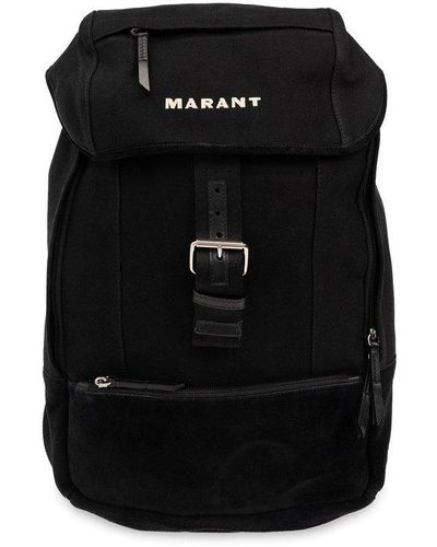 Isabel Marant 'troy' Backpack With Logo, - Black