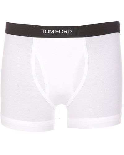 Tom Ford Logo Waistband Boxers - White
