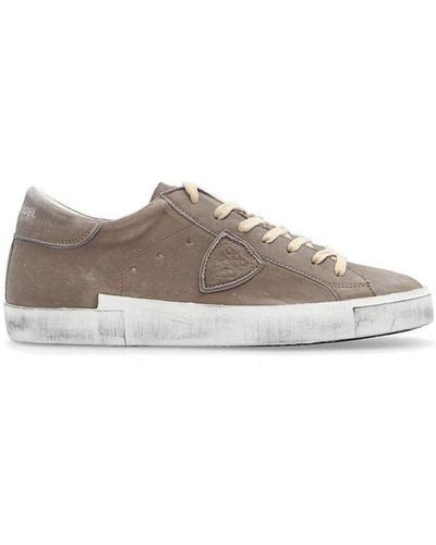 Philippe Model Prsx Low-up Lace-up Trainers - Brown