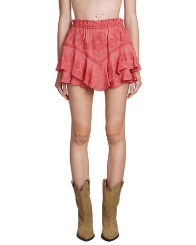 Isabel Marant Elsa Elasticated Waistband Shorts - Red