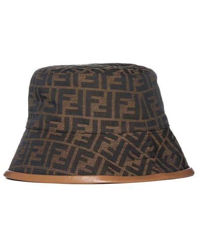 Fendi Ff Motif Bucket Hat - Brown