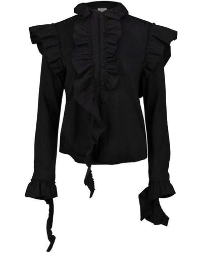 Vetements Long-sleeved Ruffle Shirt - Black