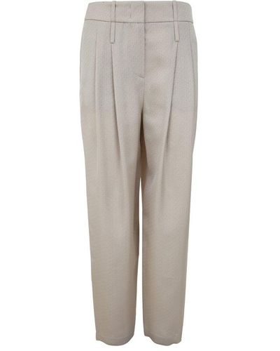 Giorgio Armani High Waist Cropped Trousers - Grey