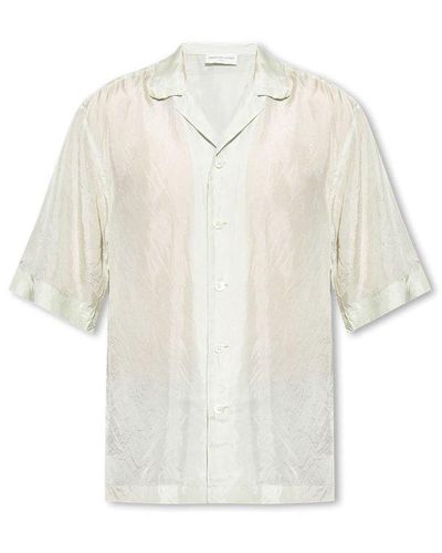 Dries Van Noten Short-sleeved Satin Shirt - White