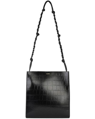 Jil Sander Medium Tangle Embossed Crossbody Bag - Black